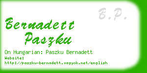 bernadett paszku business card